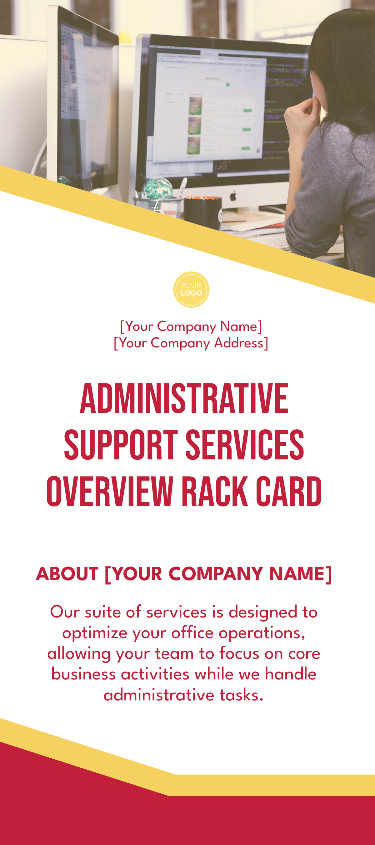 Free Administrative Support Services Overview Rack Card Template