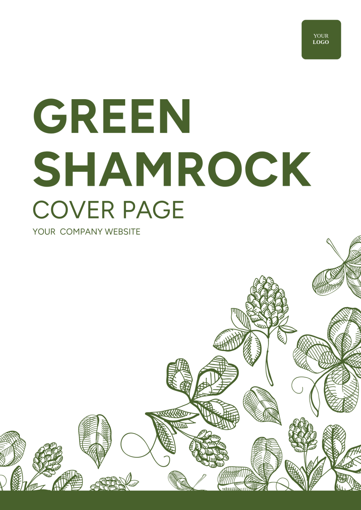 Green Shamrock Cover Page Template