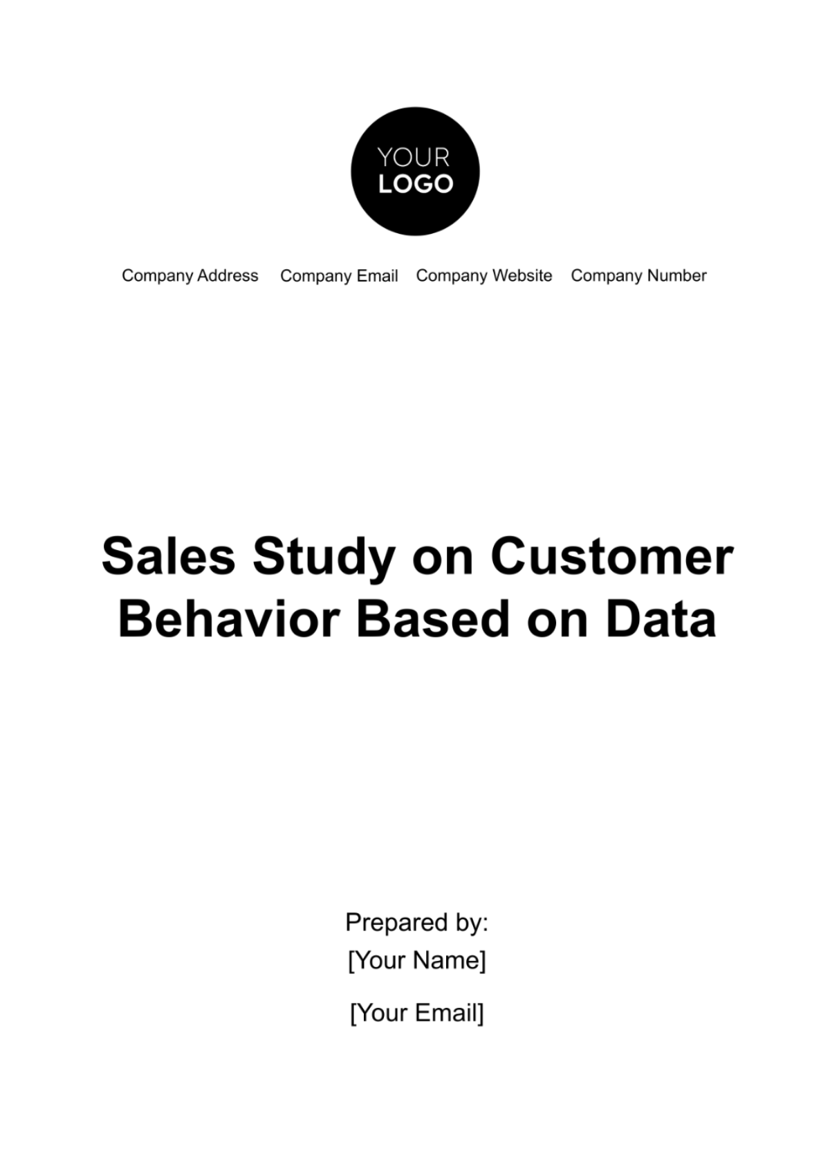 Sales Study on Customer Behavior Based on Data Template - Edit Online & Download