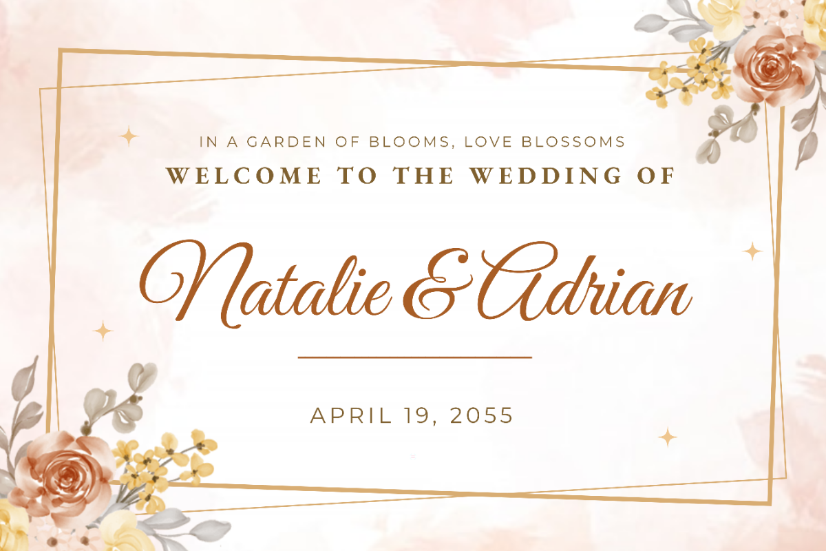 Free Floral Wedding Sign Template
