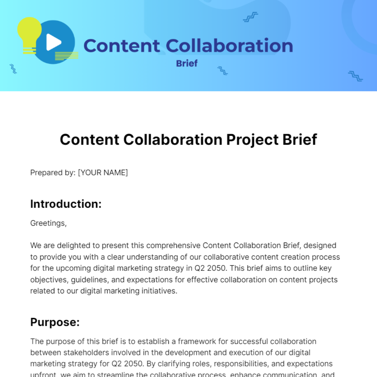 Content Collaboration Brief Template