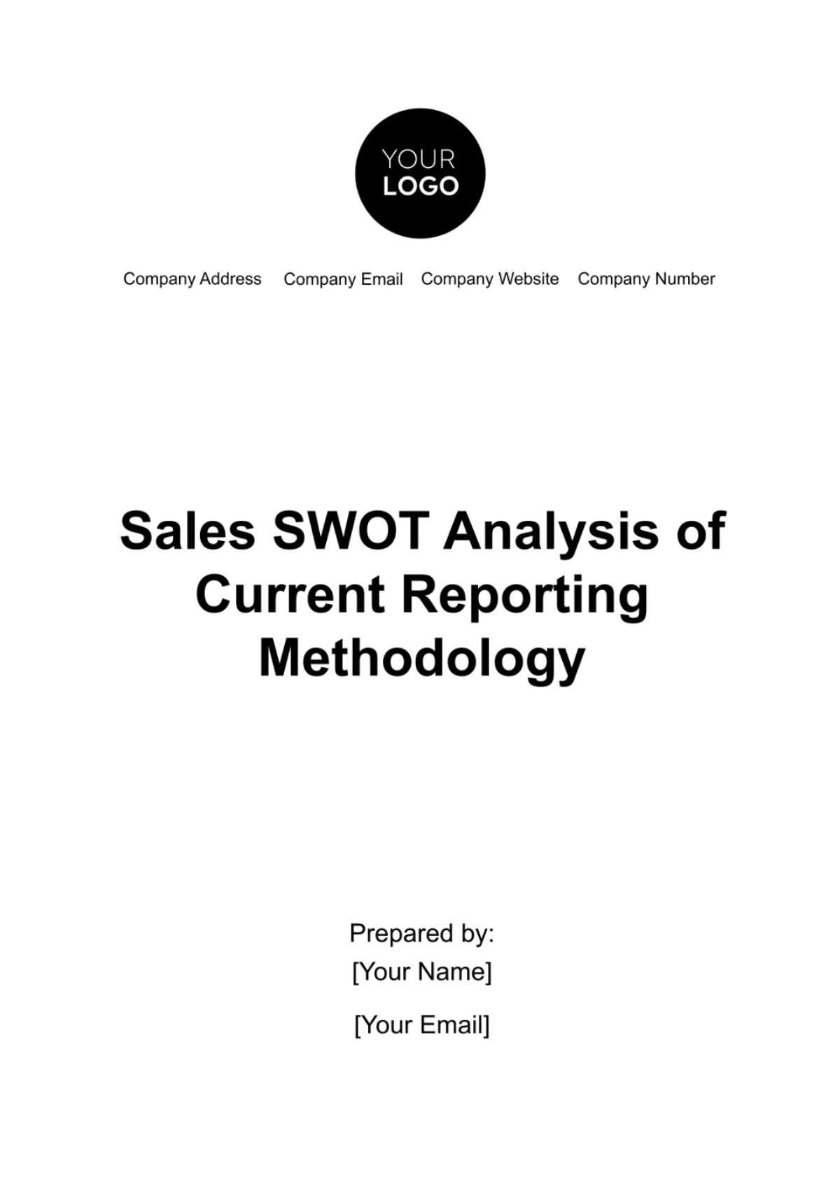 Sales SWOT Analysis of Current Reporting Methodology Template - Edit Online & Download