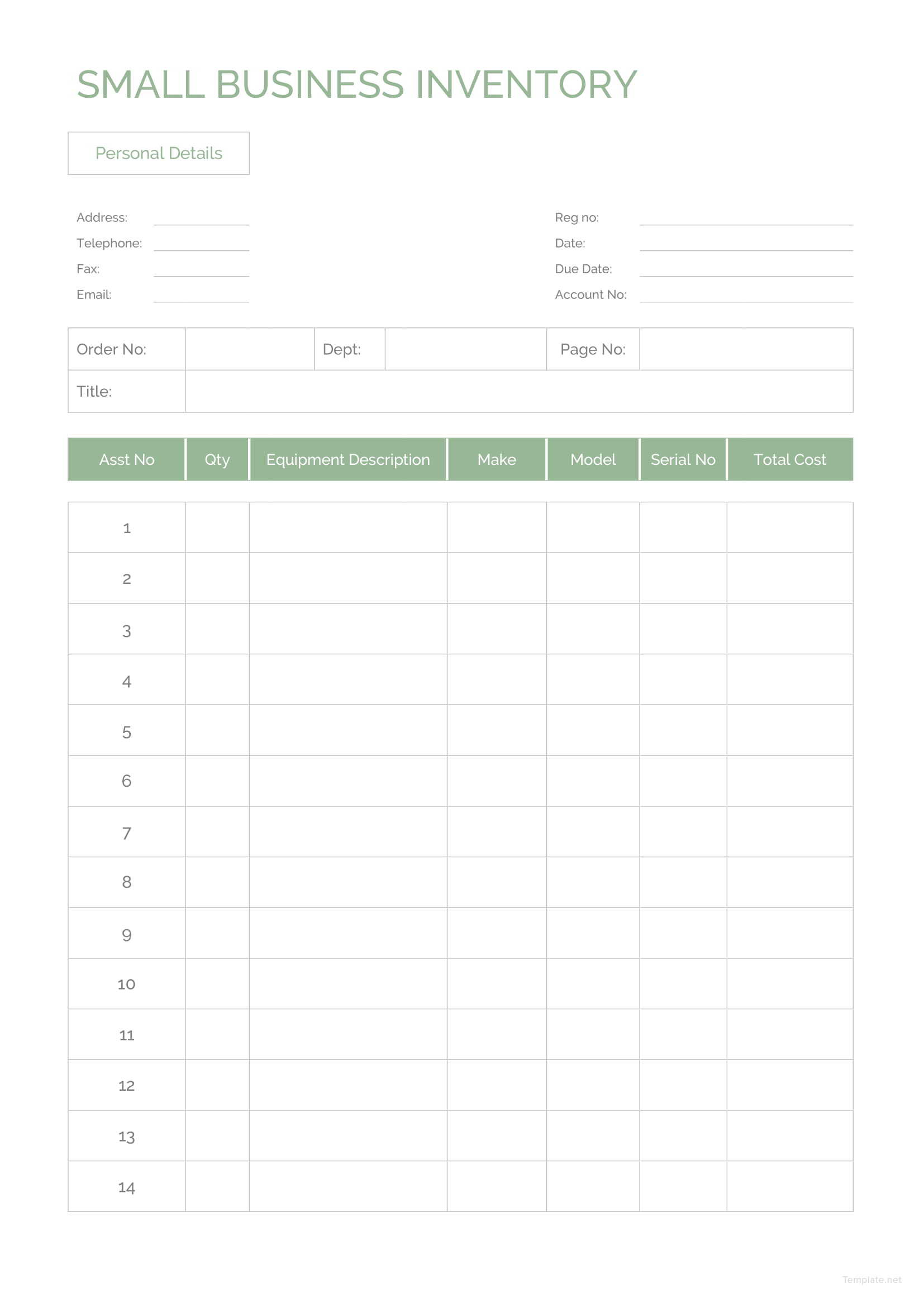 Small Business Inventory Template In Microsoft Word Excel Apple Pages Numbers PDF Template