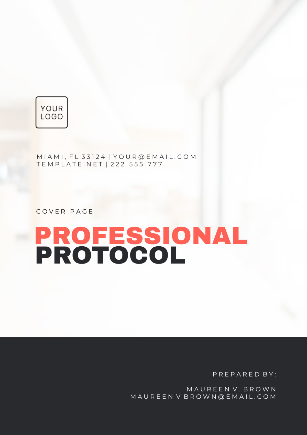 Professional Protocol Cover Page Template