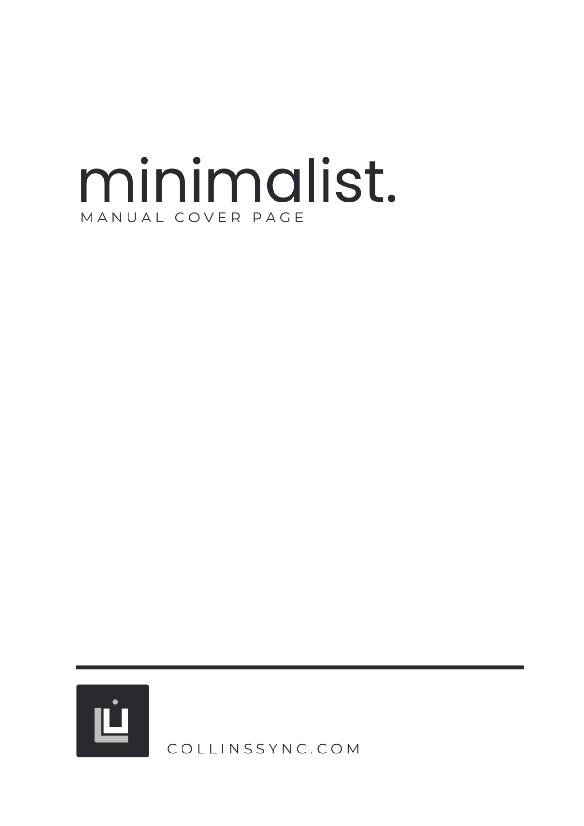 Minimalist Manual Cover Page