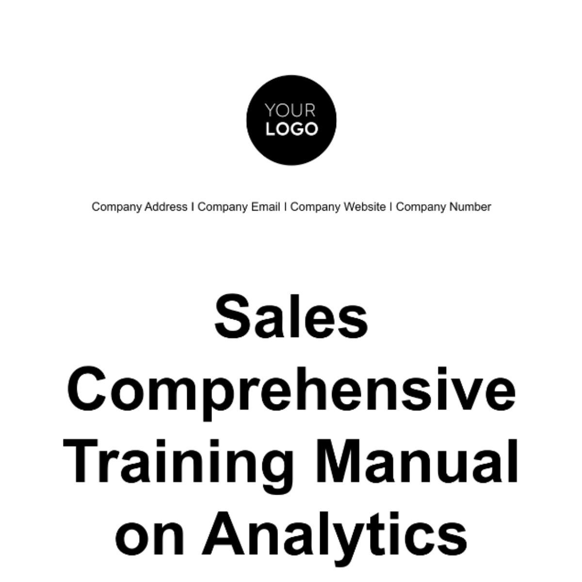 Sales Comprehensive Training Manual on Analytics Template