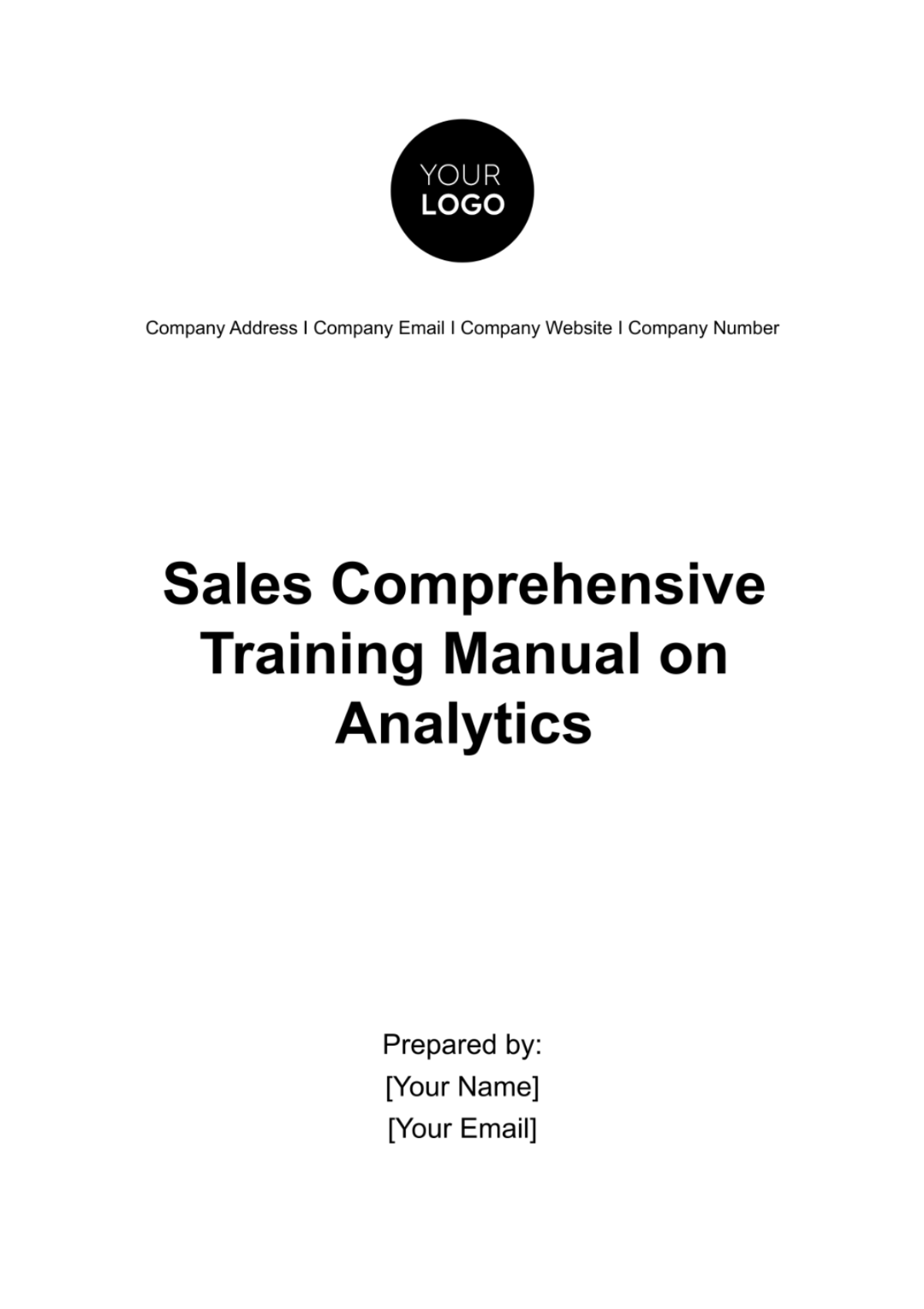 Sales Comprehensive Training Manual on Analytics Template - Edit Online & Download