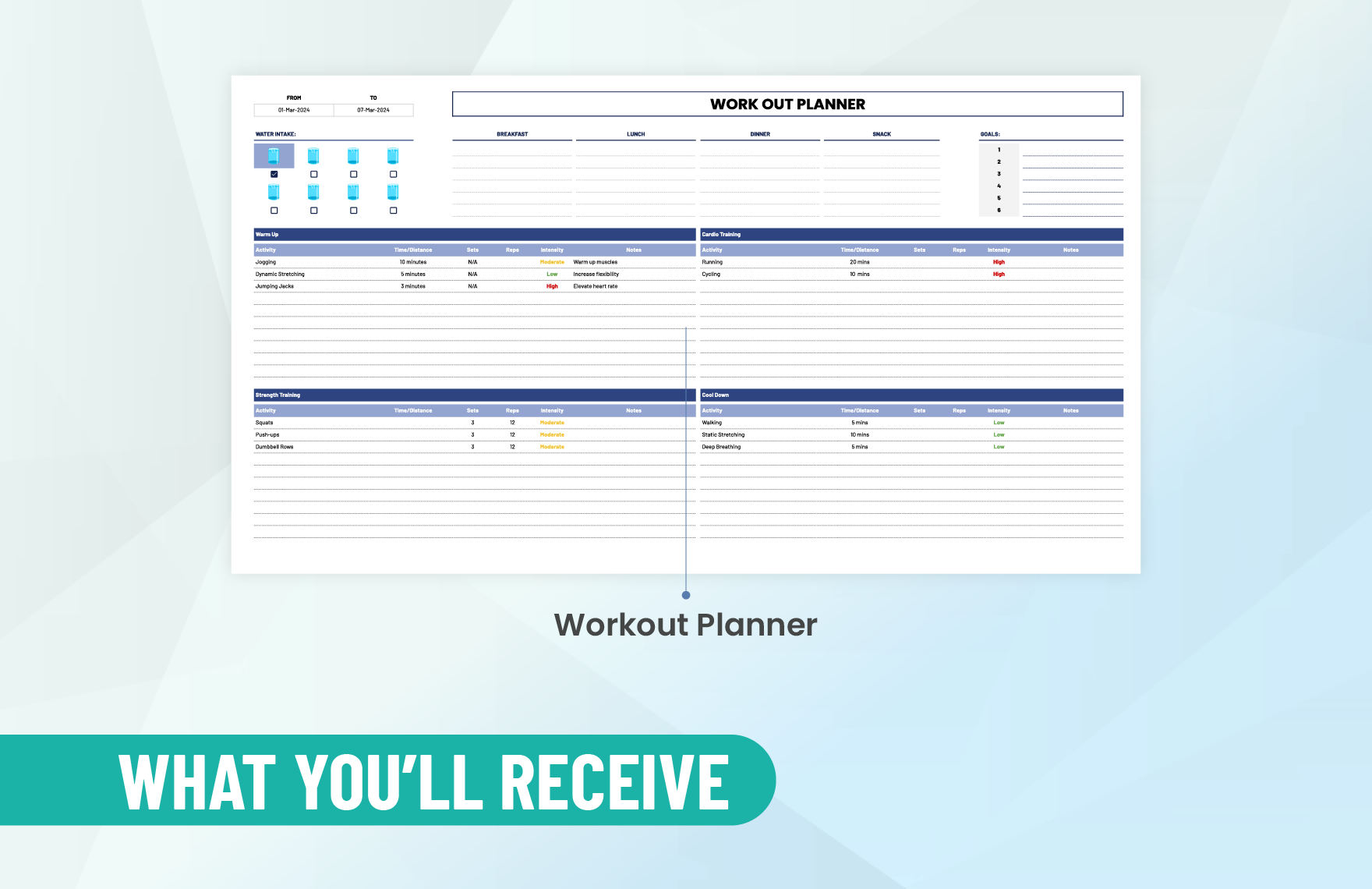 Workout Planner Template
