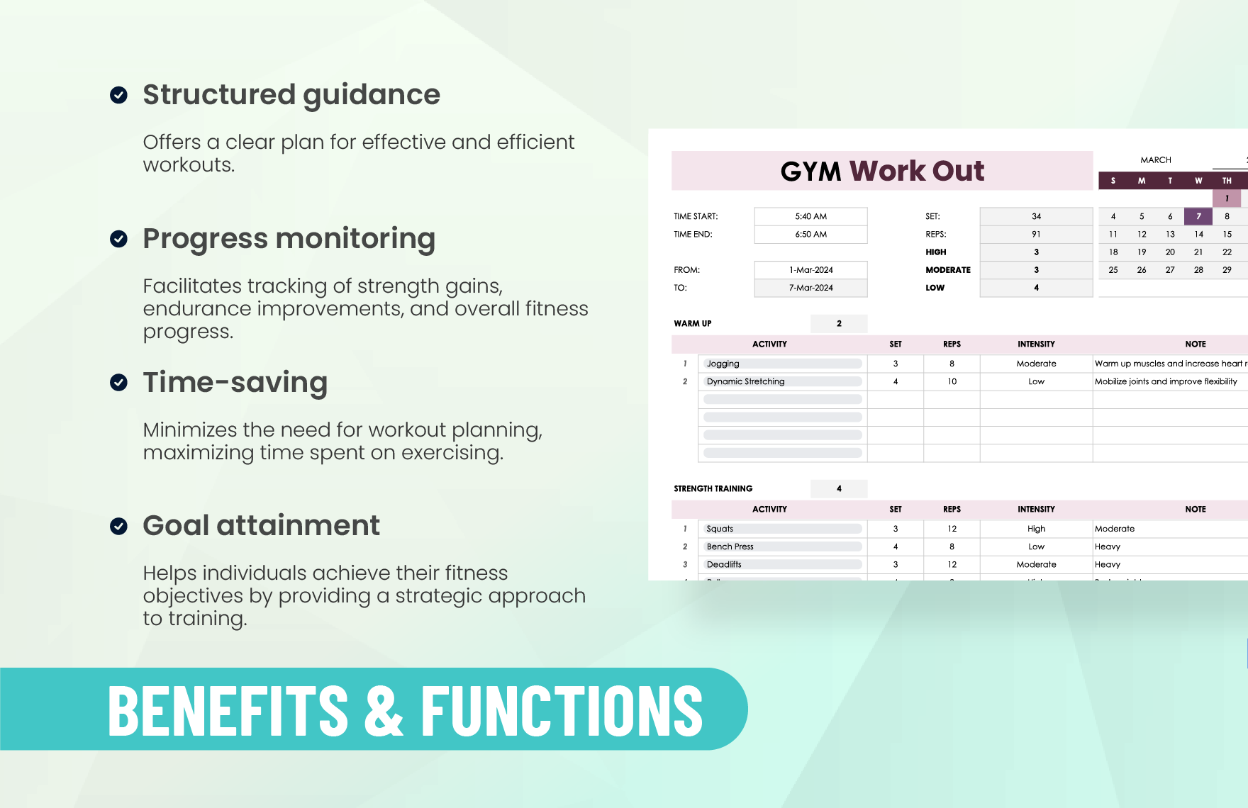 Gym Workout Template