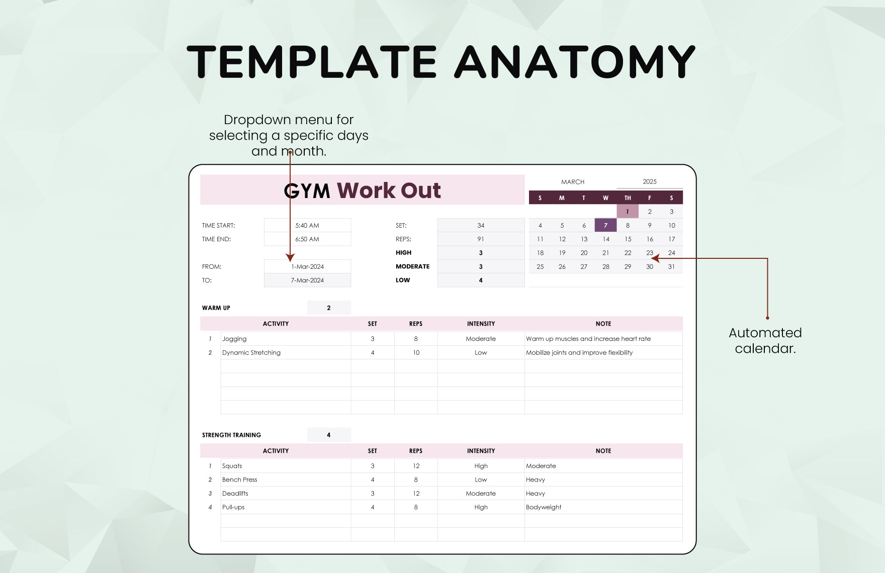 Gym Workout Template