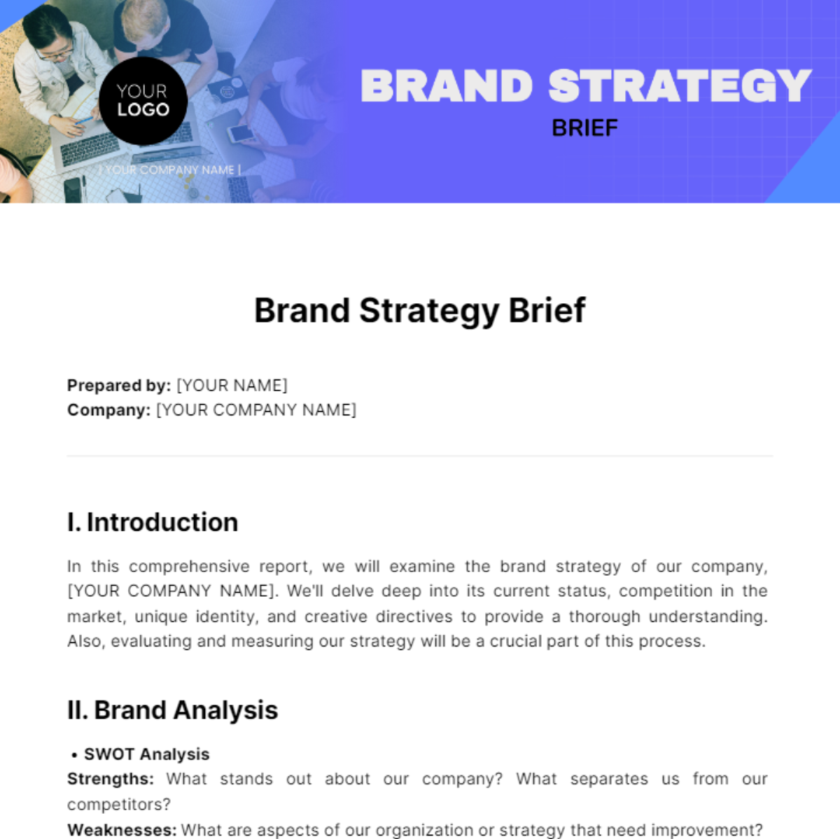 Branding Strategy  Brief Template
