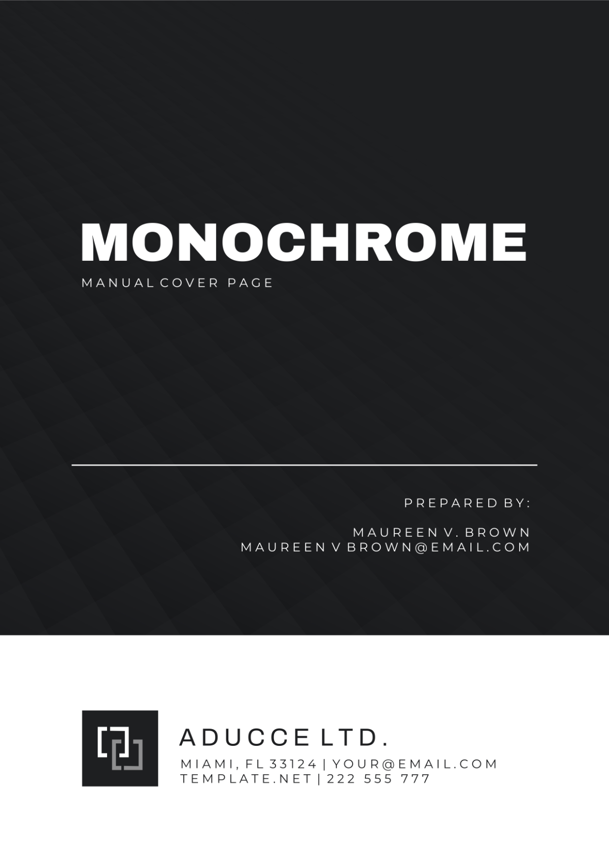 Monochrome Manual Cover Page