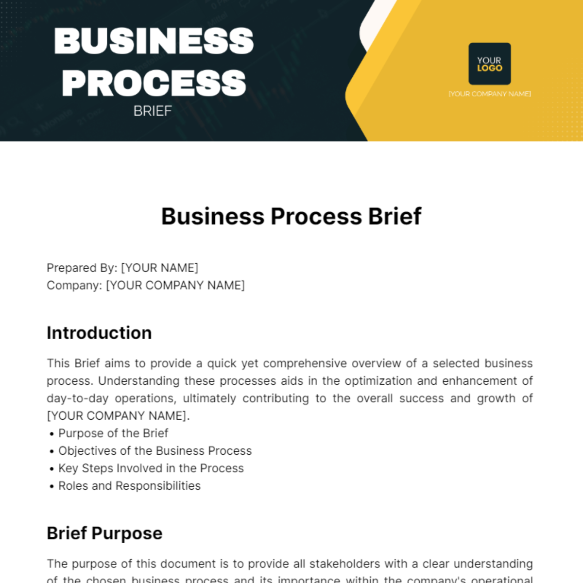 Business Process Brief Template