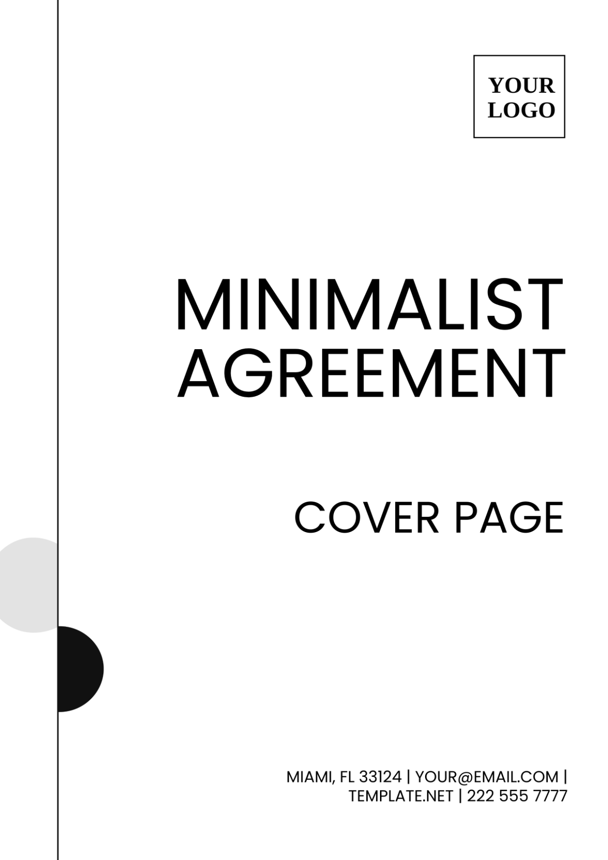 Minimalist Agreement Cover Page