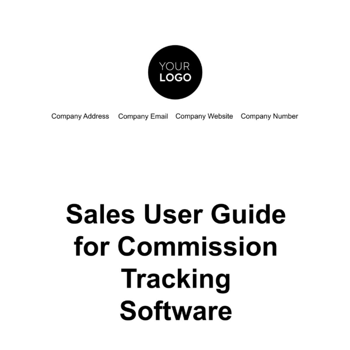 Sales User Guide for Commission Tracking Software Template