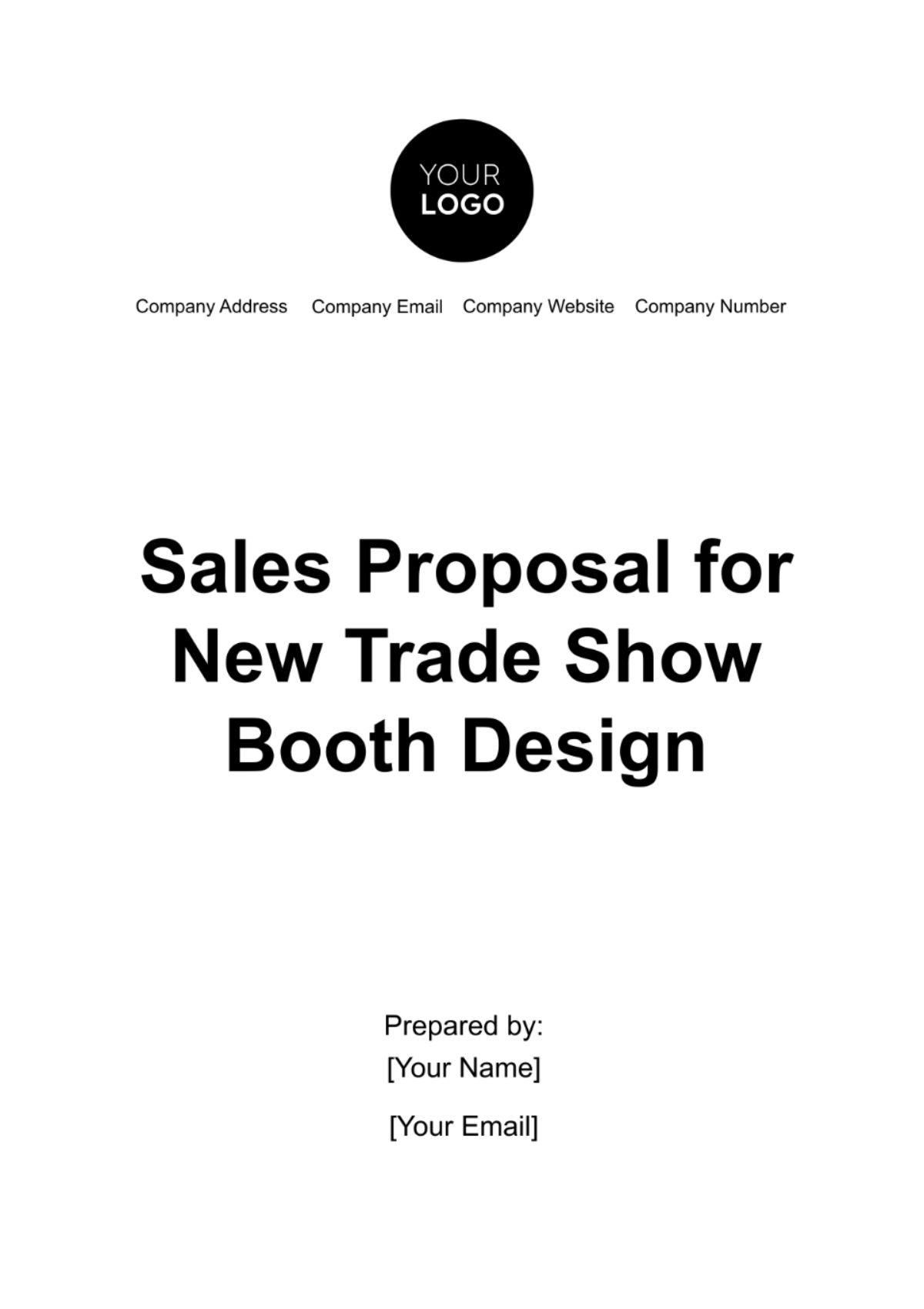 Sales Proposal for New Trade Show Booth Design Template