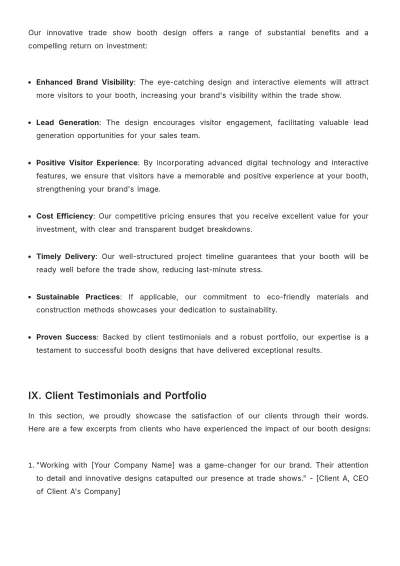 Free Sales Proposal for New Trade Show Booth Design Template to Edit Online