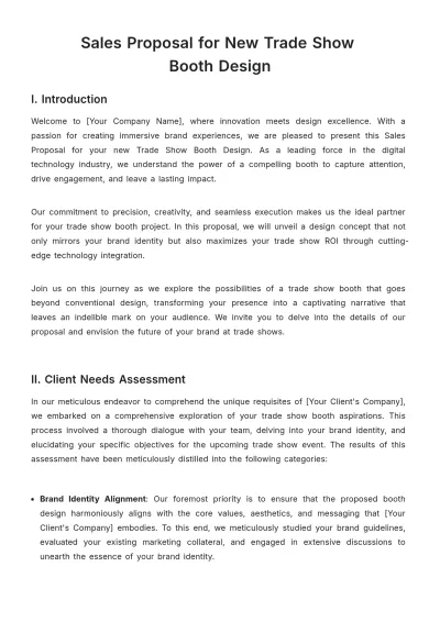 Free Sales Proposal for New Trade Show Booth Design Template to Edit Online