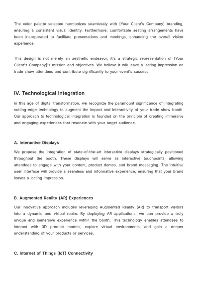 Free Sales Proposal for New Trade Show Booth Design Template to Edit Online