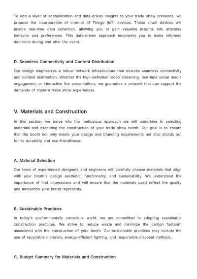 Free Sales Proposal for New Trade Show Booth Design Template to Edit Online