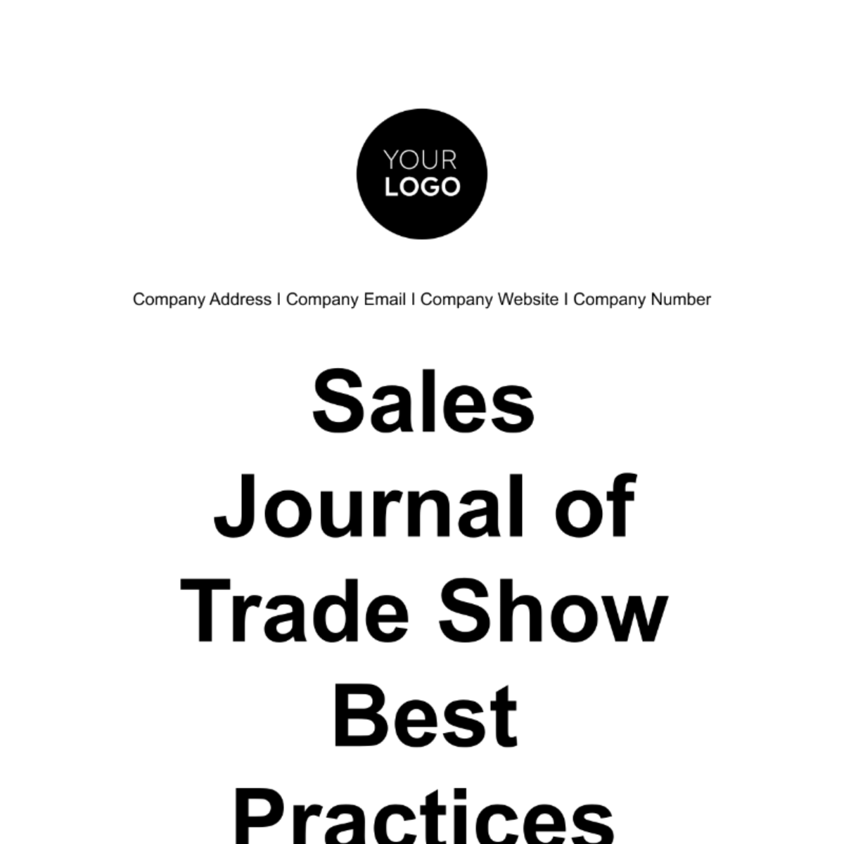 Sales Journal of Trade Show Best Practices Template