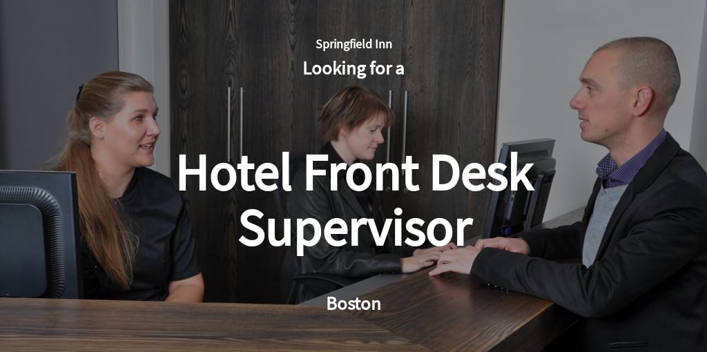 Free Hotel Front Desk Supervisor Job Ad/Description Template.jpe