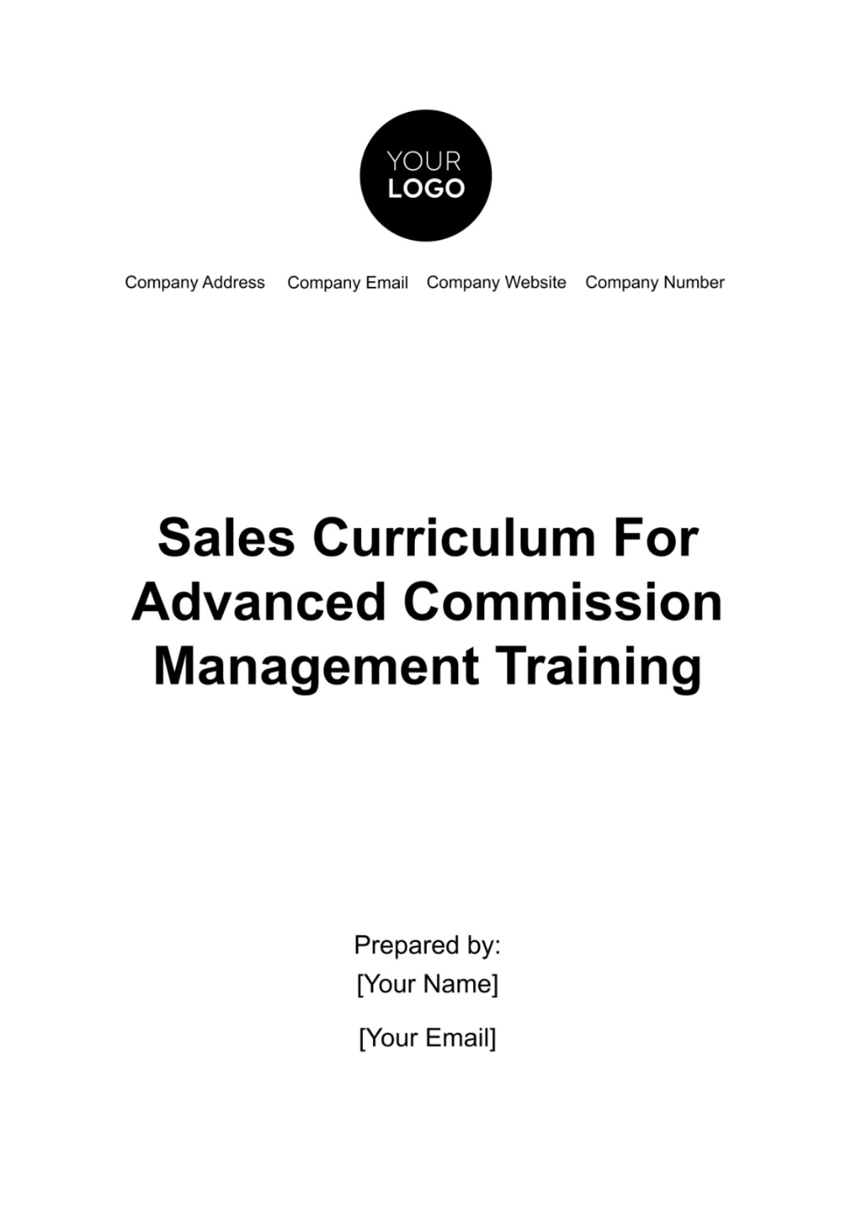 Sales Curriculum for Advanced Commission Management Training Template - Edit Online & Download