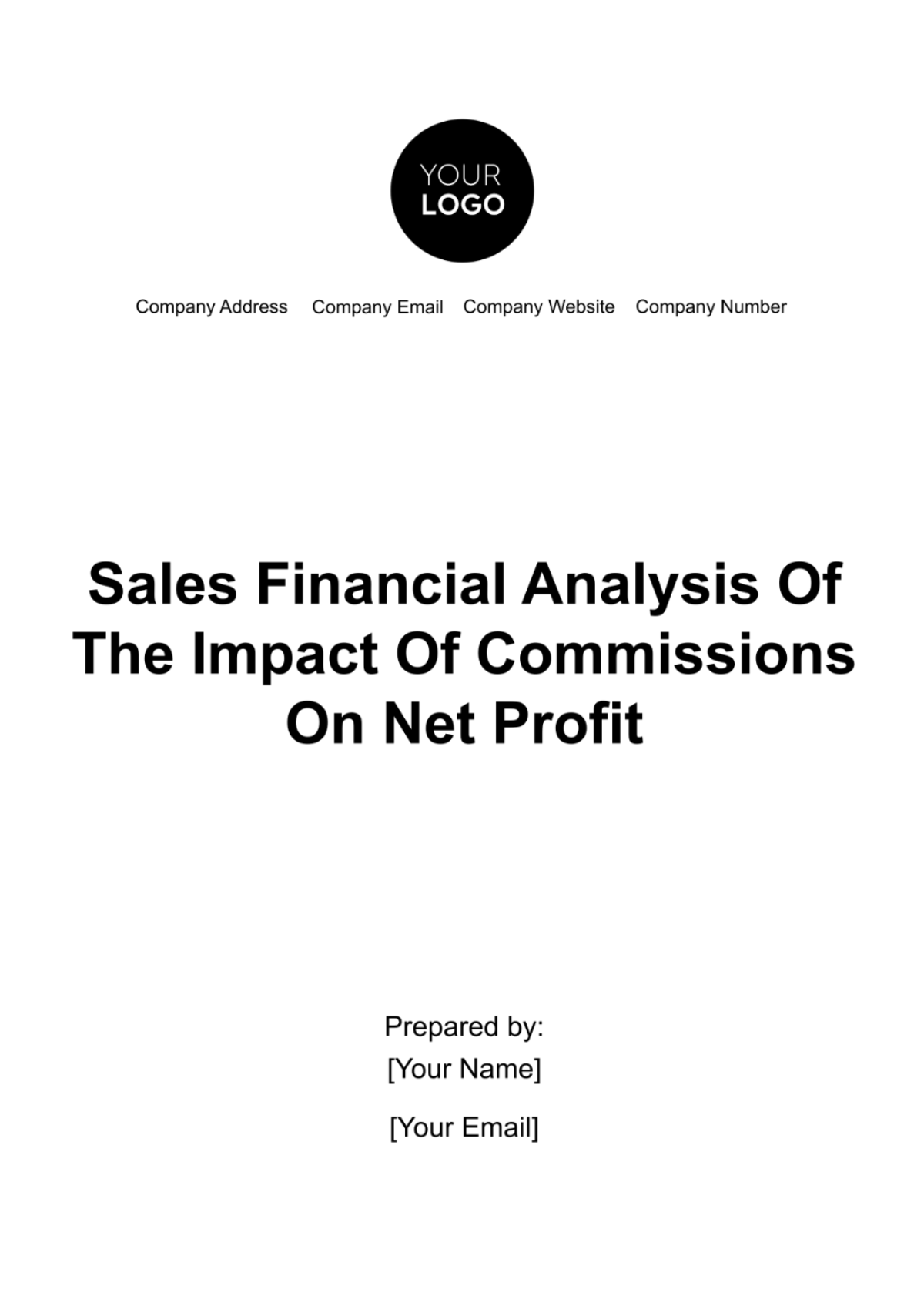 Sales Financial Analysis of the Impact of Commissions on Net Profit Template