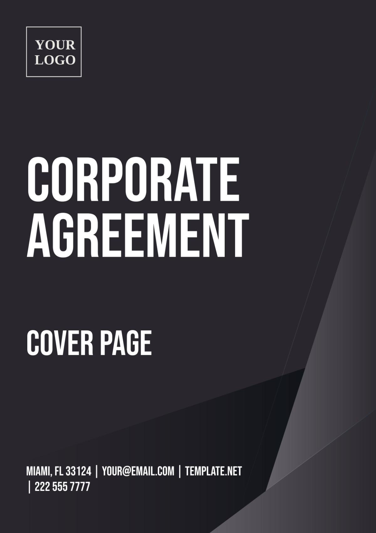 Corporate Agreement Cover Page