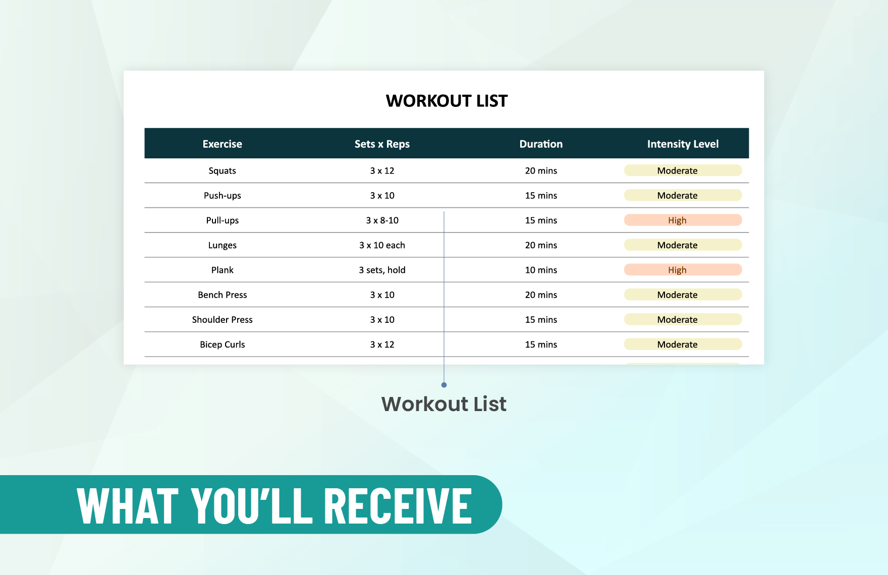 30 Day Workout Template