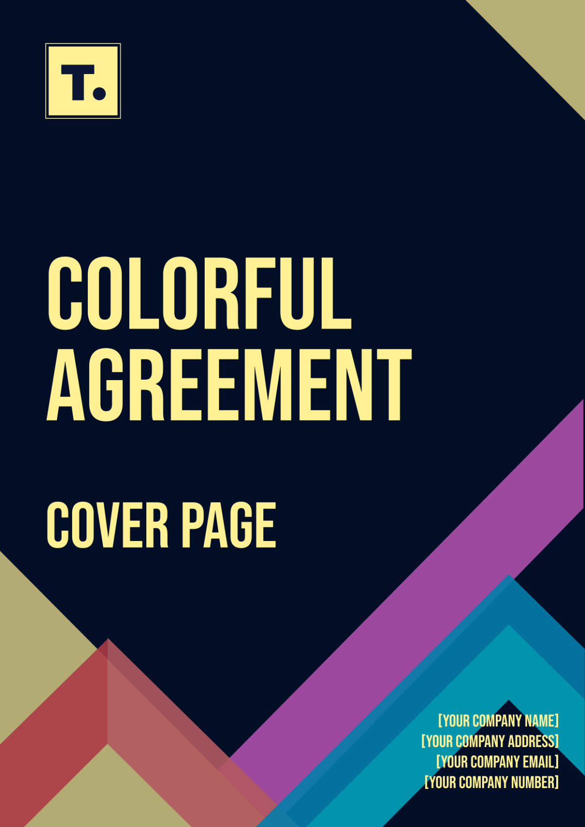 Free Colorful Agreement Cover Page