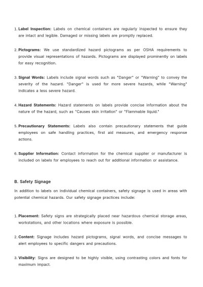 Free Hazard Communication Plan Template to Edit Online