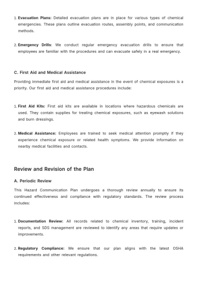 Free Hazard Communication Plan Template to Edit Online