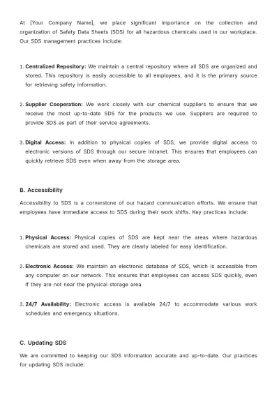 Free Hazard Communication Plan Template to Edit Online