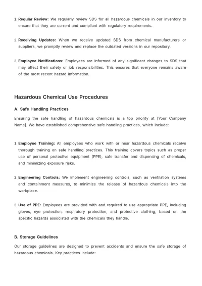 Free Hazard Communication Plan Template to Edit Online