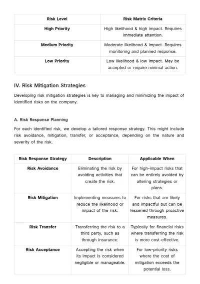 Free Strategic Risk Planning Template to Edit Online