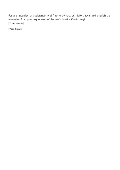 Free Kundasang Trip Itinerary Template to Edit Online