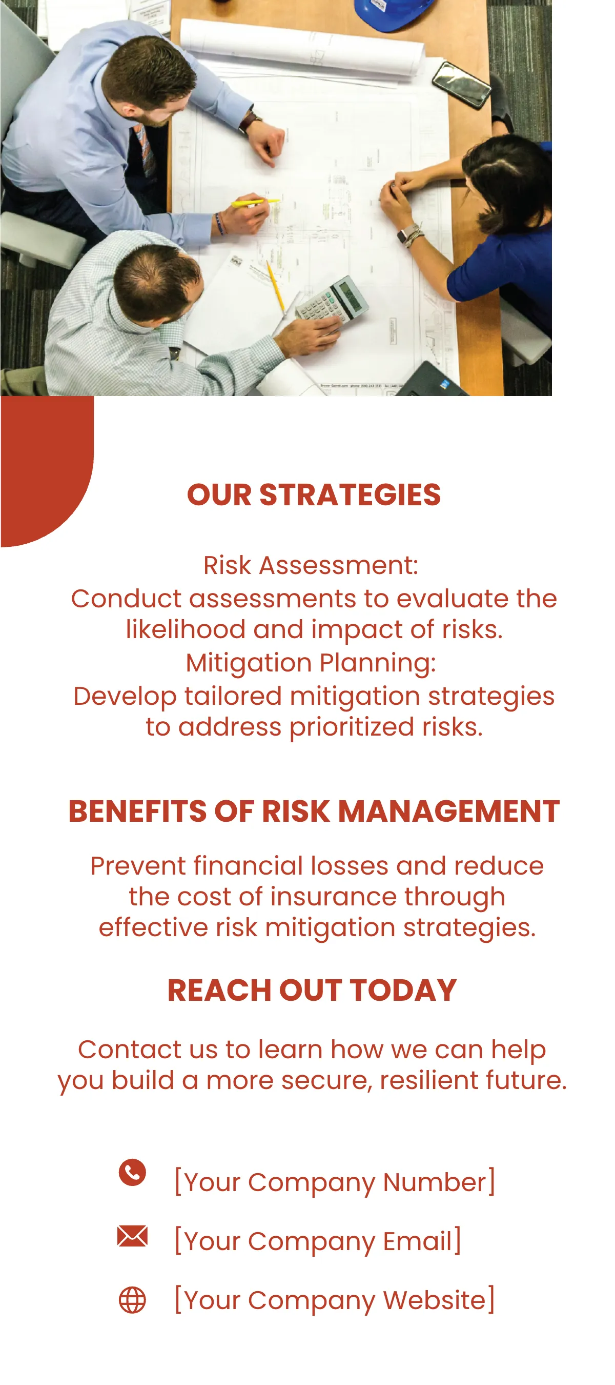 Free Risk Management and Mitigation Plans Rack Card Template to Edit Online