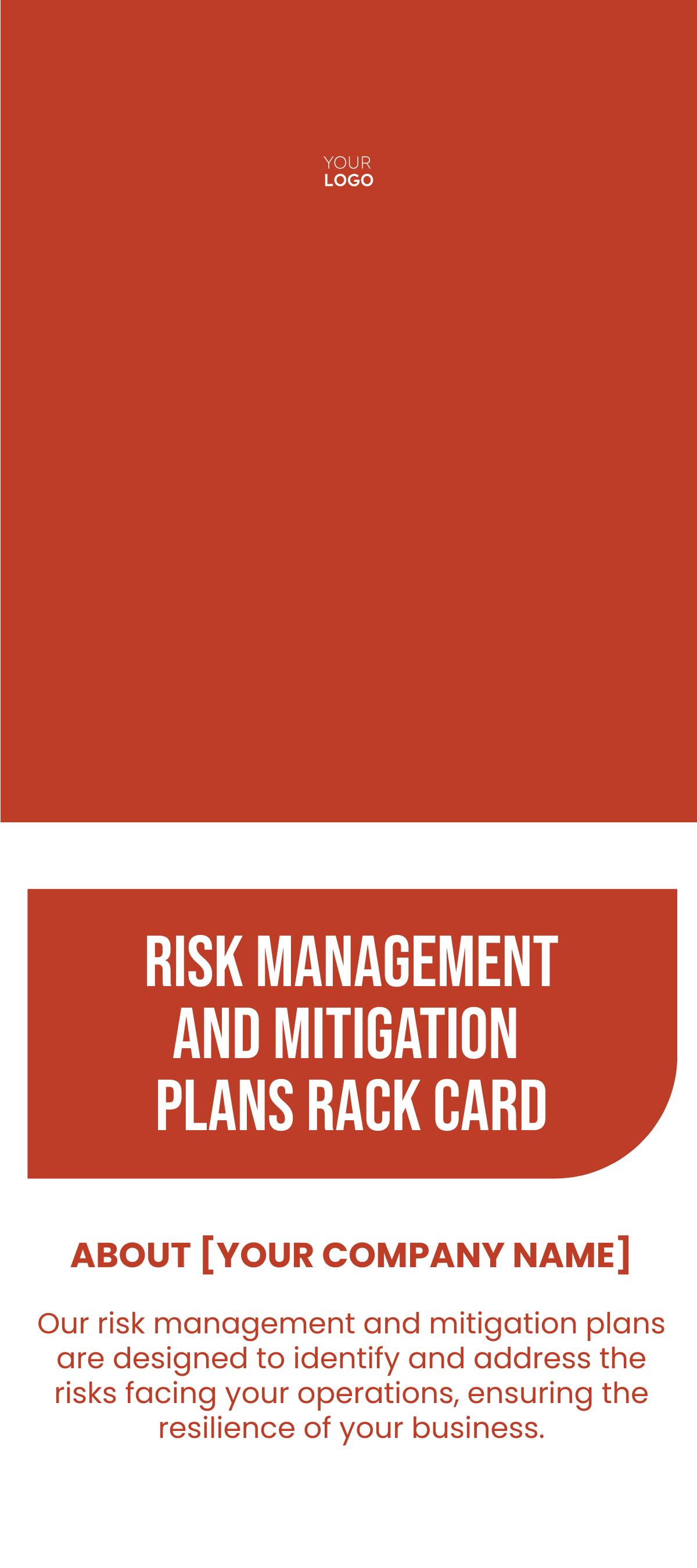 Risk Management and Mitigation Plans Rack Card Template