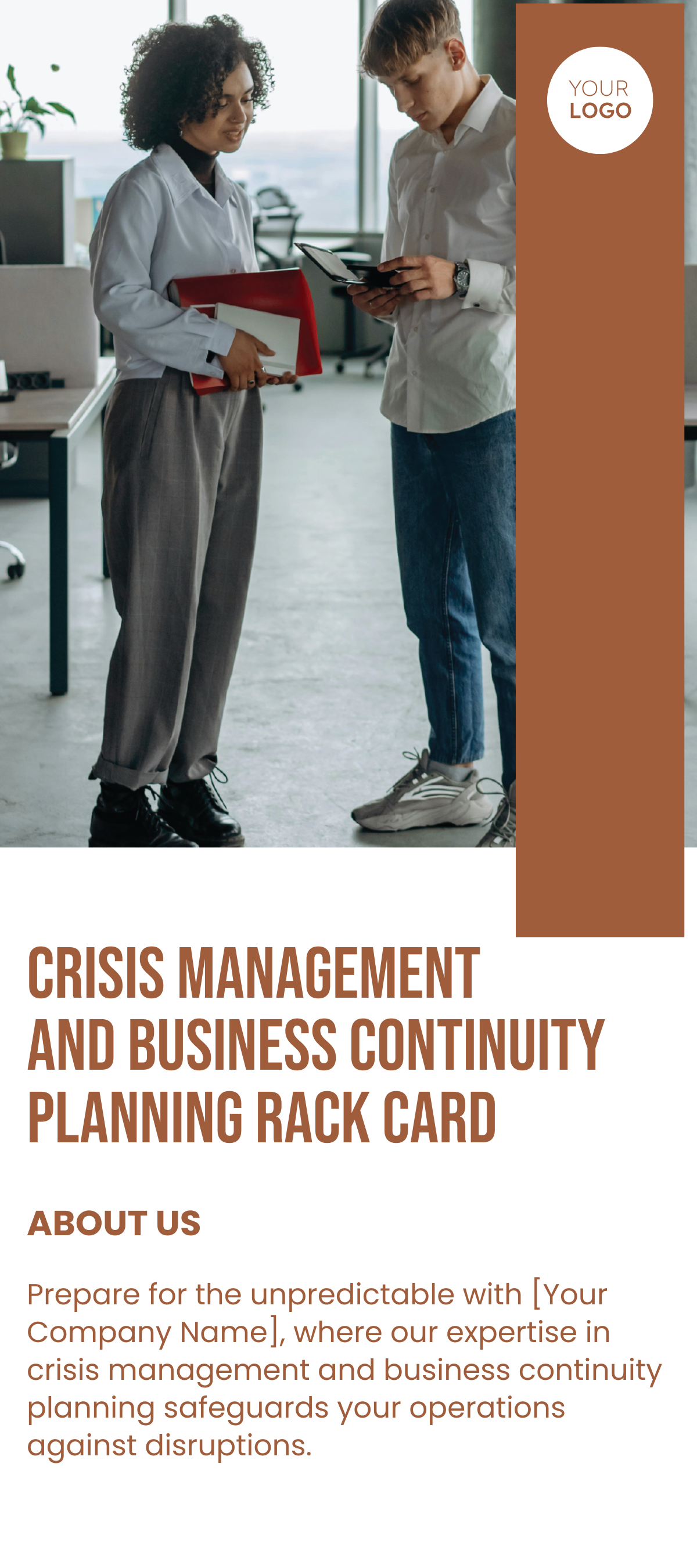 Crisis Management and Business Continuity Planning Rack Card Template