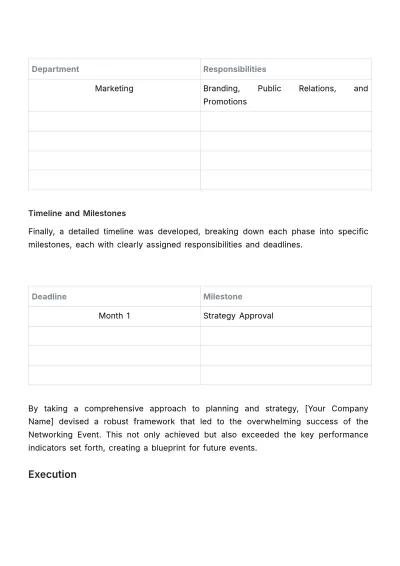 Free Sales Case Study on Successful Networking Event Strategy Template to Edit Online