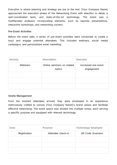 Free Sales Case Study on Successful Networking Event Strategy Template to Edit Online