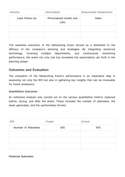 Free Sales Case Study on Successful Networking Event Strategy Template to Edit Online