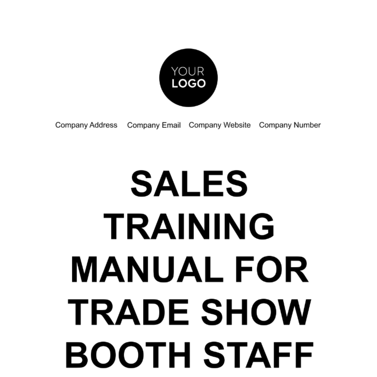 Free Sales Training Manual for Trade Show Booth Staff Template
