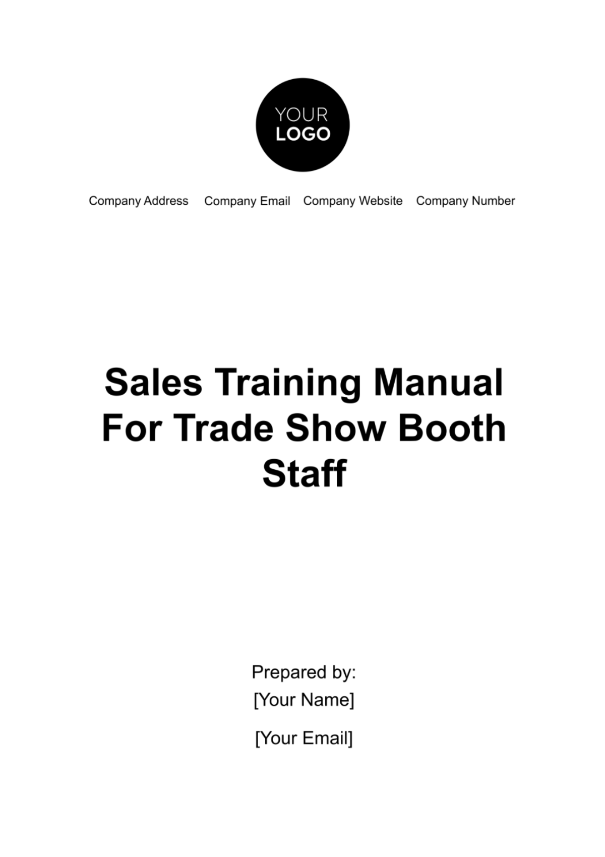 Sales Training Manual for Trade Show Booth Staff Template - Edit Online & Download