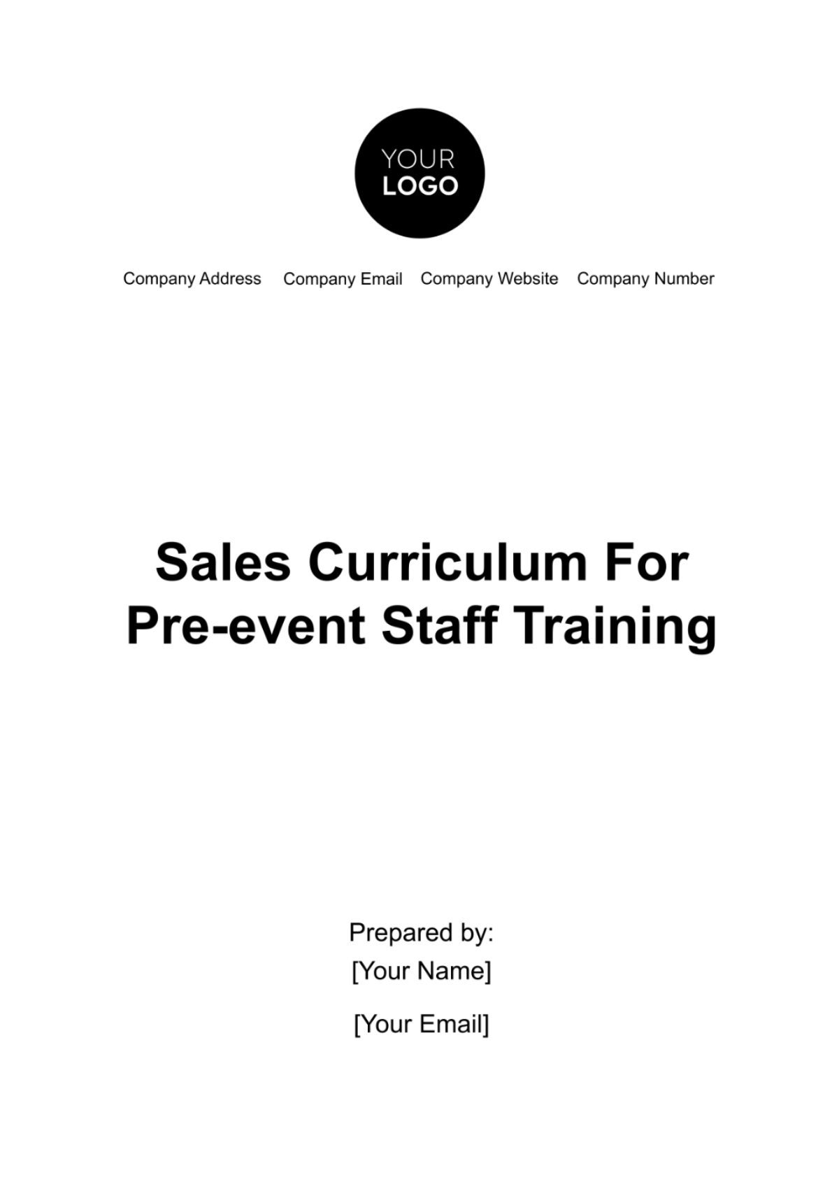 Sales Curriculum for Pre-Event Staff Training Template - Edit Online & Download