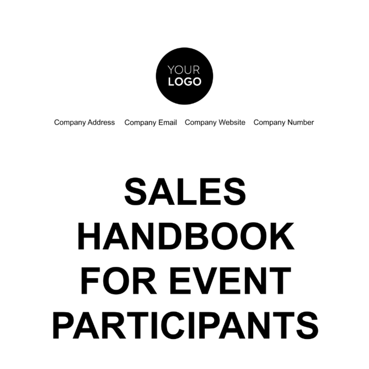 Free Sales Handbook for Event Participants Template