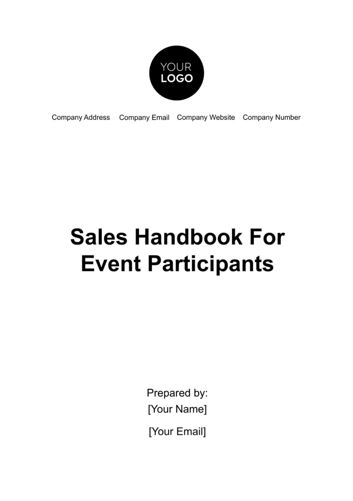 Sales Handbook for Event Participants Template - Edit Online & Download