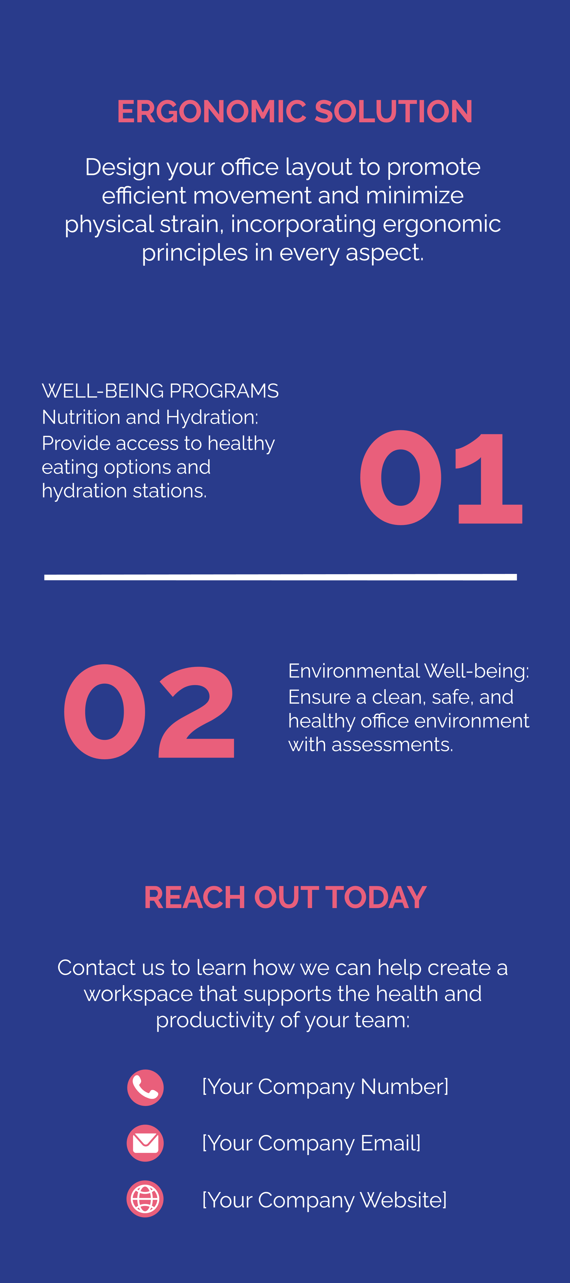 Free Office Ergonomics and Well-being Rack Card Template to Edit Online