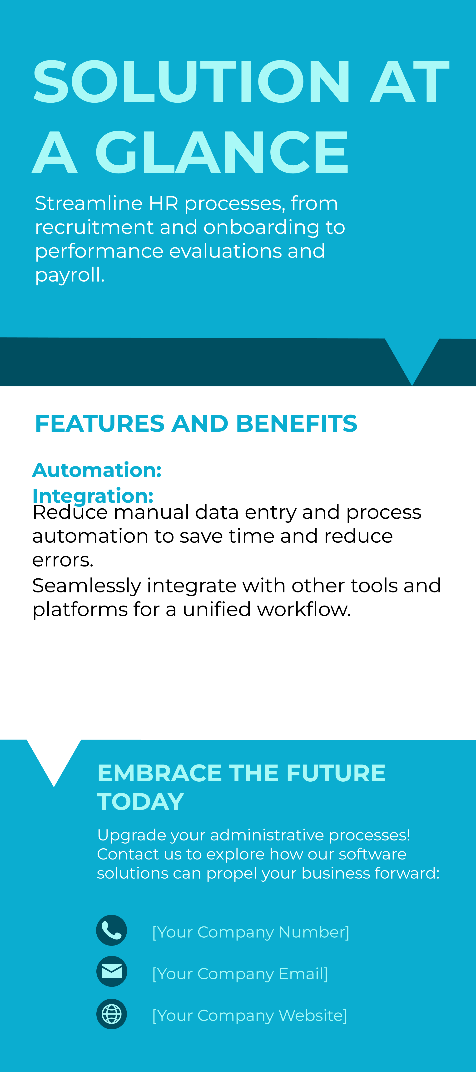 Free Administrative Software Solutions Overview Rack Card Template to Edit Online